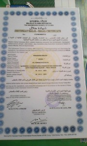 Contoh sertifikat halal MUI
