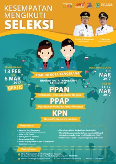 Seleksi Pemuda Kota Tangerang di Seleksi KPN, PPAN dan PPAP 2017