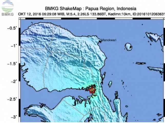 Gempa Bumi 3,5 Skala Richter Mengguncang Kabupaten Kaimana Papua