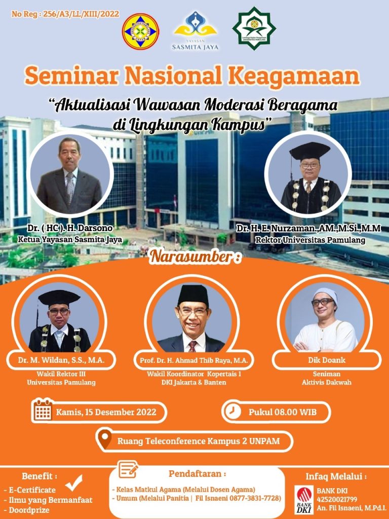 Agar Pemahaman Moderasi Beragama Meningkat, Unpam Gelar Seminar ...