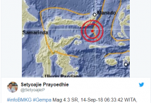 Terjadi Gempa Berkekuatan 4,3 Skala Richter di Bolaang Mongondow Sulawesi Utara