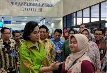 Menteri Keuangan Sri Mulyani Meninjau Kanwil Ditjen Perbendaharaan Jakarta