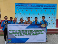 Mahasiswa Teknik Industri Universitas Pamulang Lakukan Sosialisasi Inovasi Kemasan Produk Handsoap di Desa Pasir Ampo